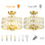 Modern 12.6 in. 4-Light Round Gold Drum Semi Flush Mount Ceiling Light with Clear Crystal Glass With No Bulbs Included