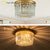 11.8 In. 4-Light Gold Finish Drum Style Flush Mount with Crystal Accents and No Bulbs Included