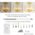 Modern 12.6 in. 4-Light Round Gold Drum Semi Flush Mount Ceiling Light with Clear Crystal Glass With No Bulbs Included