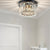11.8 In. 4-Light Black Finish Drum Style Flush Mount with Crystal Accents and No Bulbs Included