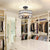 Modern 12.6 in. 4-Light Round Black Drum Semi Flush Mount Ceiling Light with Clear Crystal Glass With No Bulbs Included
