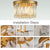 11.8 In. 4-Light Gold Finish Drum Style Flush Mount with Crystal Accents and No Bulbs Included
