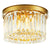 11.8 In. 4-Light Gold Finish Drum Style Flush Mount with Crystal Accents and No Bulbs Included