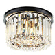 11.8 In. 4-Light Black Finish Drum Style Flush Mount with Crystal Accents and No Bulbs Included