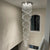 SEFINN FOUR Modern 9-Light High Ceiling Chandelier Double Swirl Crystal Lighting Fixture for Entryway, Foyer, Stairs, Required H98in W24in