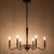 Sefinn Four 6-Light Farmhouse Chandelier, Pendant Candle Chandelier, Candle Light Fixture, Black Arms Candle Base