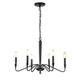 Sefinn Four 6-Light Farmhouse Chandelier, Pendant Candle Chandelier, Candle Light Fixture, Black Arms Candle Base