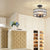Modern 12.6 in. 4-Light Round Black Drum Semi Flush Mount Ceiling Light with Clear Crystal Glass With No Bulbs Included