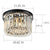 11.8 In. 4-Light Black Finish Drum Style Flush Mount with Crystal Accents and No Bulbs Included