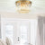 11.8 In. 4-Light Gold Finish Drum Style Flush Mount with Crystal Accents and No Bulbs Included