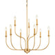 SEFINN FOUR Farmhouse Chandelier, 9-Light 2-Tier French Country Candle Chandelier for Dining Room, Living Room, Bedroom, Gold