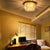 11.8 In. 4-Light Gold Finish Drum Style Flush Mount with Crystal Accents and No Bulbs Included