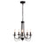 SEFINN FOUR 5-Light Farmhouse Chandelier, Candle Style Metal Chandelier, Black Retro Light Fixture for Dining Room, Living Room, Indoor