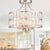 12.6 in. 4-Light Round Nickel Drum Semi Flush Mount Ceiling Light with Clear Crystal Glass with No Bulbs Included