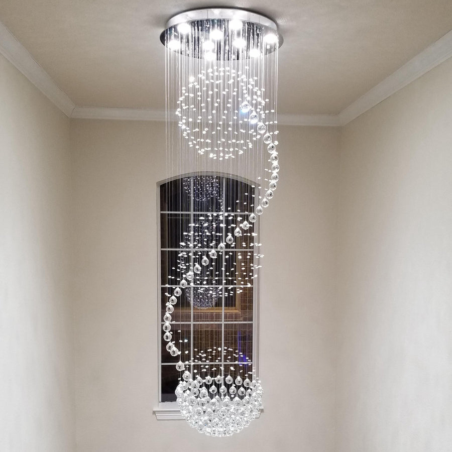 79" High Ceiling Crystal Foyer Chandelier