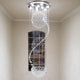 SEFINN FOUR High Ceiling Crystal Chandelier Foyer Entry Staircase Chandelier with Crystal Accents, H79"xW24", Chrome Finish