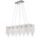 Sefinn Four 6-Light Rectangular Chandelier with Crystal Accents, Chrome Finish