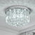 SEFINN FOUR Flush Mount Ceiling Chandelier, K9 Crystal Raindrop Light, Modern Dimmable Light Fixture, for Bed Room, Living Room, Bathroom, 20" Wide, Silver