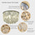 SEFINN FOUR Flush Mount Ceiling Chandelier, K9 Crystal Raindrop Light, Modern Dimmable Light Fixture, for Bed Room, Living Room, Bathroom, 20" Wide, Silver