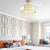 15 in. 3-Light Gold Crystal Semi Flush Mount Ceiling Light with Clear Glass Shade for Living Room No Bulbs Included