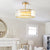 15 in. 3-Light Gold Crystal Semi Flush Mount Ceiling Light with Clear Glass Shade for Living Room No Bulbs Included