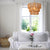 Boho 1-Light Hand-Woven Rattan Round Pendant Brass Chandelier for Kitchen Island, Living Room, with No Bulbs Included
