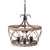 Farmhouse 3-Light Vintage Black Rustic Drum Chandelier for Dining Room, Foyer, Kitchen Island - Bulbs Not Included