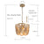 Sefinn Four Mini Convertible Chandelier, 3-Light Pre-Assembled Chandelier with Wooded Bead Shade, Hanging Length Adjustable, Gold