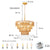 Boho 6-Light Brass Hand-Woven Rattan Round Pendant Chandelier for Kitchen Island, Living Room, with No Bulbs Included