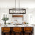 Sefinn Four French Country Farmhouse Chandelier, Oil Rubbed Bronze Unique Pendant Light Fixture with Glass Shade for Dining Room Kitchen Island Living Room, 5-Light, Height Adjustable, 37-in Wide