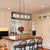 Sefinn Four French Country Farmhouse Chandelier, Oil Rubbed Bronze Unique Pendant Light Fixture with Glass Shade for Dining Room Kitchen Island Living Room, 5-Light, Height Adjustable, 37-in Wide