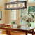 Sefinn Four French Country Farmhouse Chandelier, Oil Rubbed Bronze Unique Pendant Light Fixture with Glass Shade for Dining Room Kitchen Island Living Room, 5-Light, Height Adjustable, 37-in Wide