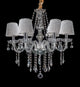 SEFINN FOUR 6-Light Candle Style Classic Crystal Chandelier with Removable Shade for Dining Room Sliver