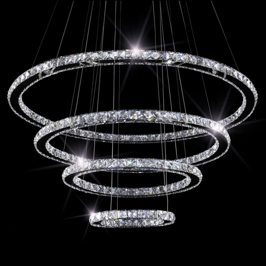 4-Ring Modern LED Crystal Chandelier
