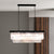 SEFINN FOUR 8 Lights K9 Crystal Chandelier Rectangle Pendant Light for Dining Room Bedroom Living Room Kitchen, Black