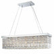 SEFINN FOUR Modern K9 Crystal Chandelier Pendant Light Fixture Height Adjustable, Rectangle Chandelier for Dining Room Living Room Kitchen Island L29.5inch