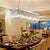 SEFINN FOUR Modern K9 Crystal Chandelier Pendant Light Fixture Height Adjustable, Rectangle Chandelier for Dining Room Living Room Kitchen Island L29.5inch