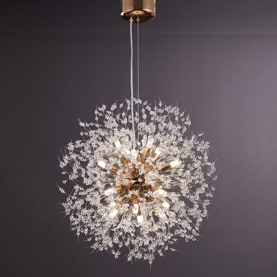 21.6" 12-Light Crystal Dandelion Chandelier