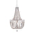 SEFINN FOUR 3-Light Wooden Beaded Chandelier Farmhouse Pandant Ceiling Light Fixture for Dinning Room Kitchen Living Room White
