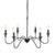 SEFINN FOUR 6-Light Classic Candle Style Farmhouse Chandelier Ceiling Pendant Black Iron Chandeliers for Dining Room Living Room Kitchen Bedroom