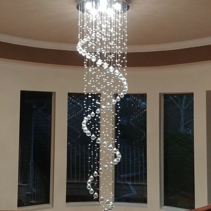 87" Spiral Crystal Staircase Chandelier