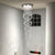 SEFINN FOUR Modern 9-Light High Ceiling Chandelier Double Swirl Crystal Lighting Fixture for Entryway, Foyer, Stairs, Required H98in W24in